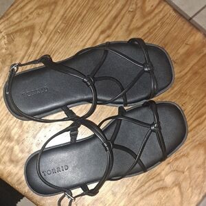 Torrid Black Minimalist Sandals Strappy Design